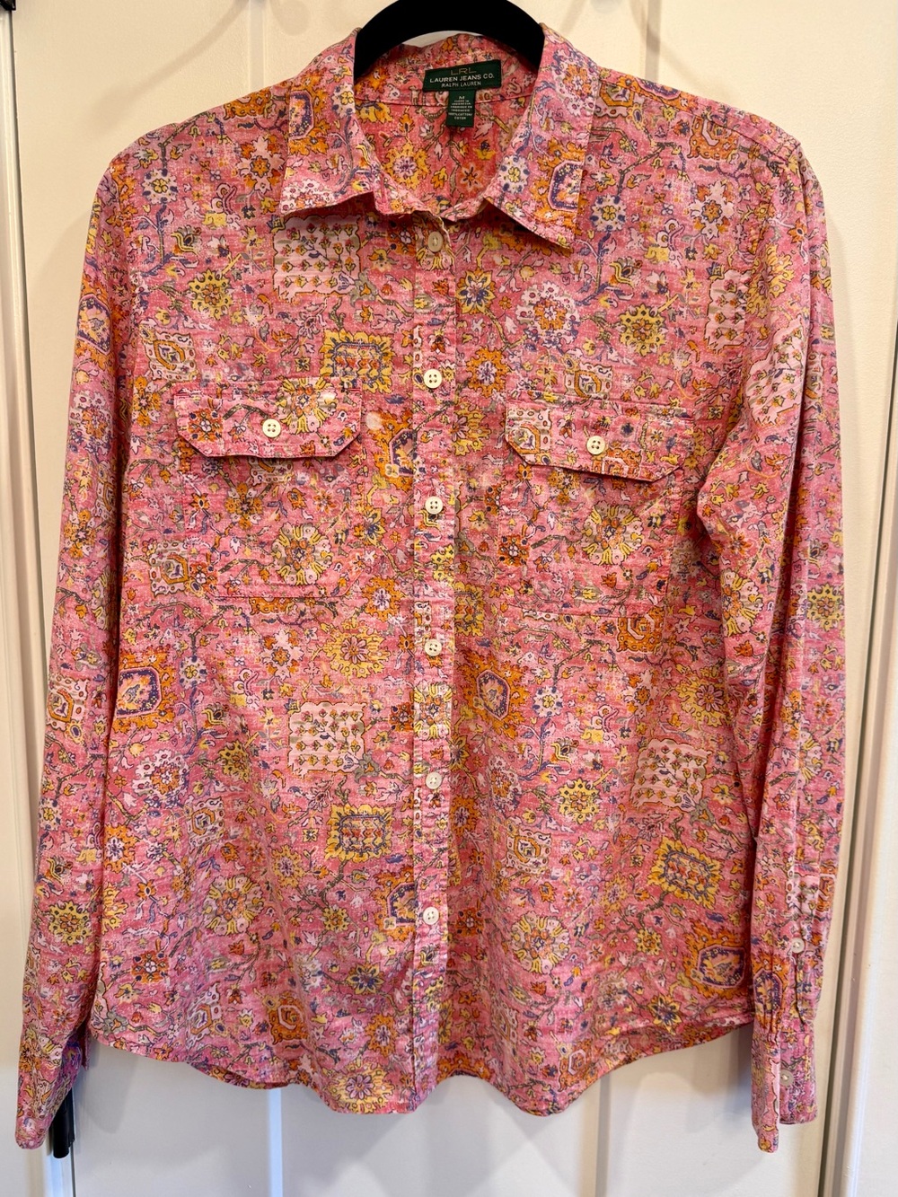 {Vintage} Ralph Lauren Paisley Floral Button Down Blouse